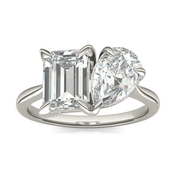 Emerald Pearfection Toi Et Moi Engagement Ring