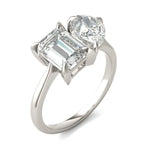 Load image into Gallery viewer, Emerald Pearfection Toi Et Moi Engagement Ring
