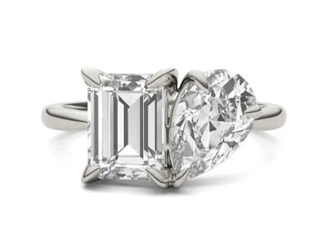 Emerald Pearfection Toi Et Moi Engagement Ring