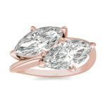 Load image into Gallery viewer, Matching Marquise Bypass Toi Et Moi Engagement Ring
