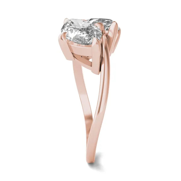 Matching Marquise Bypass Toi Et Moi Engagement Ring