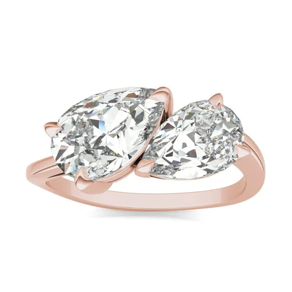 Asymmetrical Perfect Pear Engagement Ring