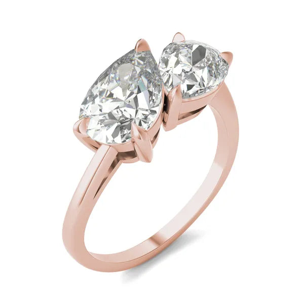 Asymmetrical Perfect Pear Engagement Ring