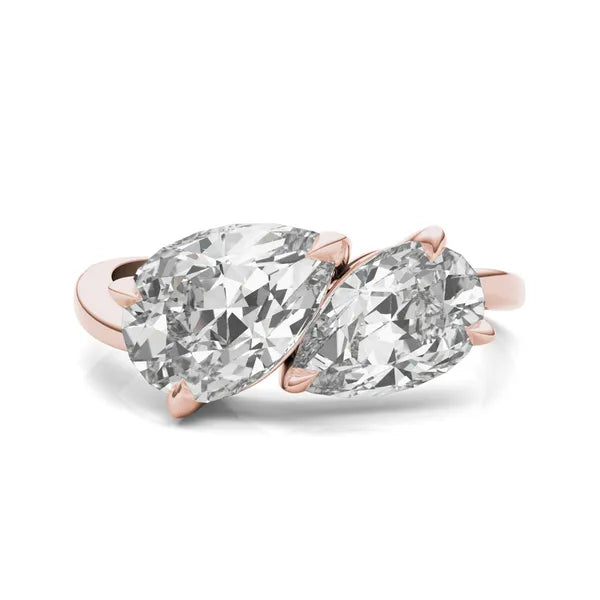 Asymmetrical Perfect Pear Engagement Ring