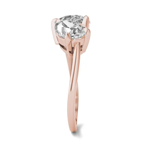 Asymmetrical Perfect Pear Engagement Ring