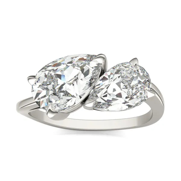 Asymmetrical Perfect Pear Engagement Ring