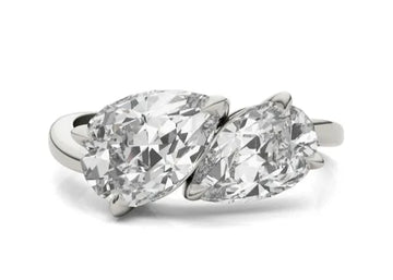 Asymmetrical Perfect Pear Engagement Ring