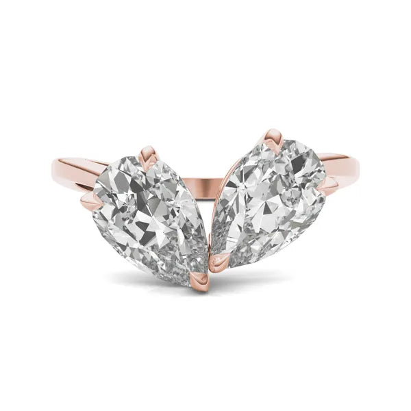 Perfect Pear Toi Et Moi Engagement Ring