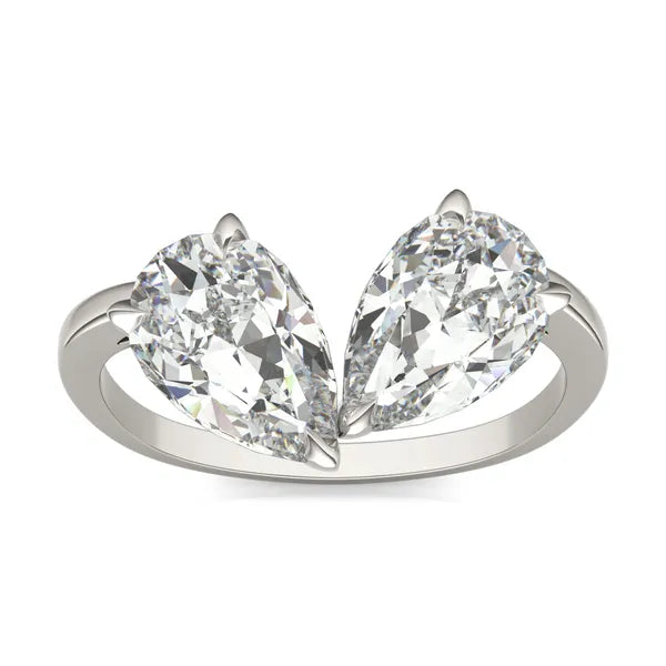 Perfect Pear Toi Et Moi Engagement Ring