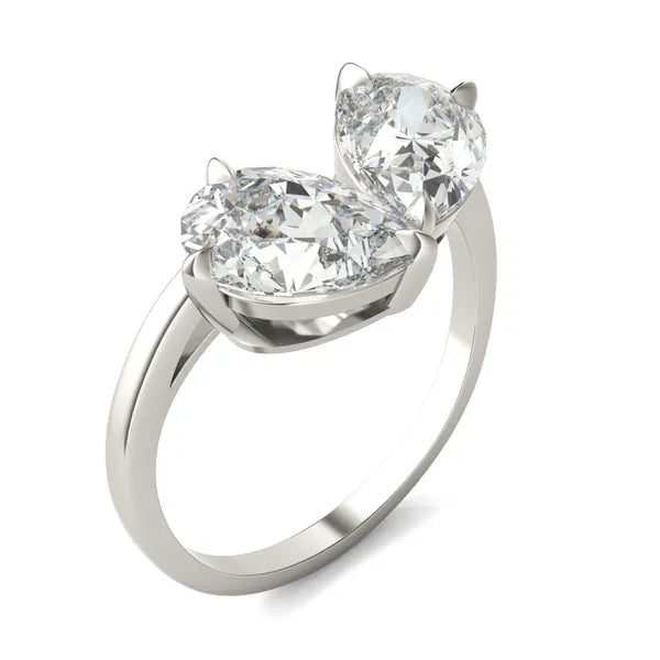 Perfect Pear Toi Et Moi Engagement Ring