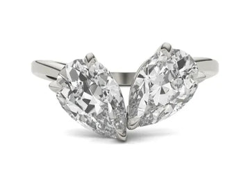 Perfect Pear Toi Et Moi Engagement Ring