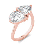 Load image into Gallery viewer, Pear And Trillion Curved Band Toi Et Moi Engagement Ring
