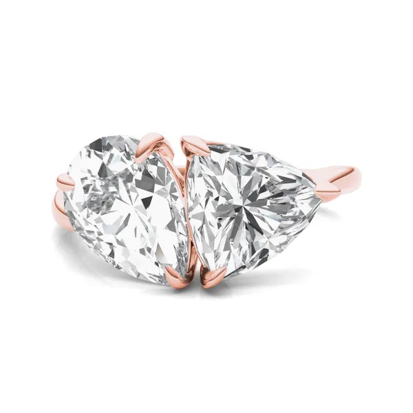 Pear And Trillion Curved Band Toi Et Moi Engagement Ring
