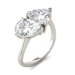 Load image into Gallery viewer, Pear And Trillion Curved Band Toi Et Moi Engagement Ring
