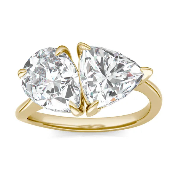 Pear And Trillion Curved Band Toi Et Moi Engagement Ring