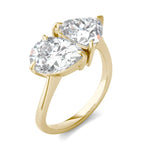 Load image into Gallery viewer, Pear And Trillion Curved Band Toi Et Moi Engagement Ring
