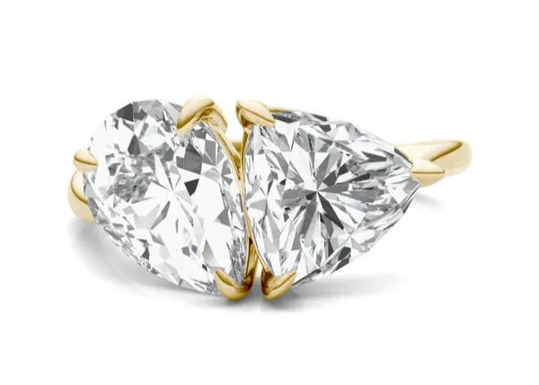 Pear And Trillion Curved Band Toi Et Moi Engagement Ring
