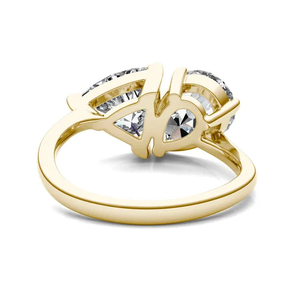 Pear And Trillion Curved Band Toi Et Moi Engagement Ring