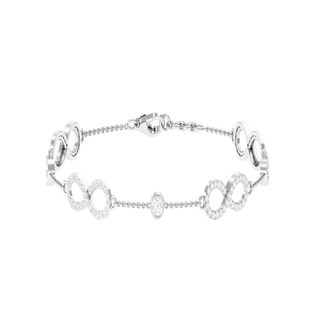 1.50 CT Moissanite Infinity Chain Bracelet - Moissanite - ( D-VS1 ) - Color and Clarity -