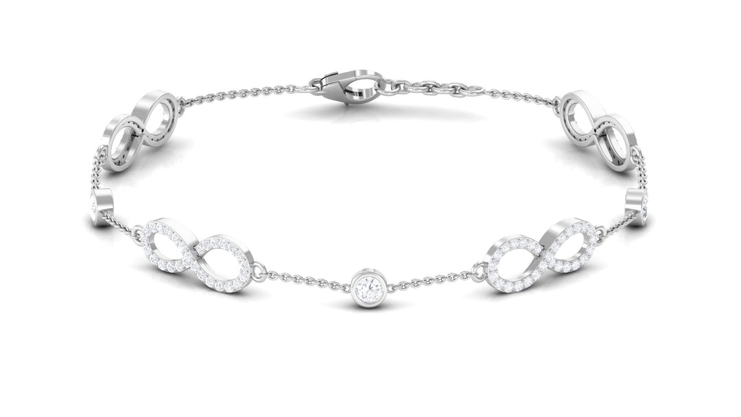 1.50 CT Moissanite Infinity Chain Bracelet - Moissanite - ( D-VS1 ) - Color and Clarity -