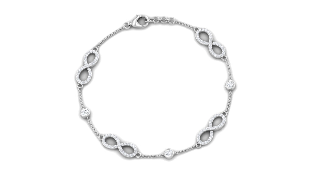 1.50 CT Moissanite Infinity Chain Bracelet - Moissanite - ( D-VS1 ) - Color and Clarity -