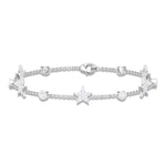 Load image into Gallery viewer, Moissanite Celestial Station Chain Bracelet - Moissanite - ( D-VS1 ) - Color and Clarity - 92.5 Sterling Silver
