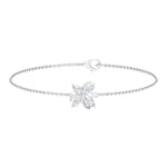 Load image into Gallery viewer, Moissanite Flower Chain Bracelet - Moissanite - ( D-VS1 ) - Color and Clarity - 92.5 Sterling Silver
