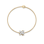 Load image into Gallery viewer, Moissanite Flower Chain Bracelet - Moissanite - ( D-VS1 ) - Color and Clarity - 92.5 Sterling Silver
