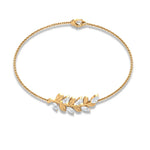 Load image into Gallery viewer, Moissanite Gold Leaf Branch Chain Bracelet - Moissanite - ( D-VS1 ) - Color and Clarity - 92.5 Sterling Silver
