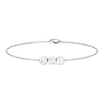 Load image into Gallery viewer, 1.50 CT Moissanite Three Stone Chain Bracelet - Moissanite - ( D-VS1 ) - Color and Clarity - 92.5 Sterling Silver
