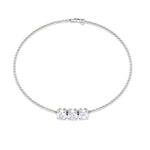 Load image into Gallery viewer, 1.50 CT Moissanite Three Stone Chain Bracelet - Moissanite - ( D-VS1 ) - Color and Clarity - 92.5 Sterling Silver
