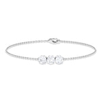 Load image into Gallery viewer, 1.50 CT Moissanite Three Stone Chain Bracelet - Moissanite - ( D-VS1 ) - Color and Clarity - 92.5 Sterling Silver
