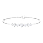 Load image into Gallery viewer, Moissanite Link Bar Bracelet with Graduated Style - Moissanite - ( D-VS1 ) - Color and Clarity - 92.5 Sterling Silver
