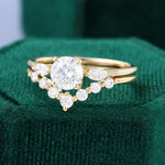 Load image into Gallery viewer, Round Cut Moissanite Bridal Ring Set Three Stones Engagement Ring
