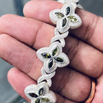 Load image into Gallery viewer, Unique Men's Green Peridot Marquise Cut Bracelet, Infinity Link