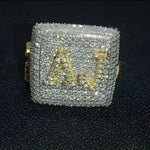 Load image into Gallery viewer, Iced Out Moissanite Ring AJ Letter Ring