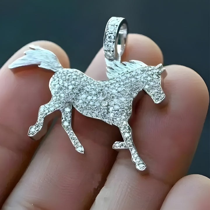 Hip Hop Horse Pendant Iced Out Pendant Moissanite Diamond