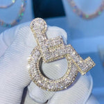 Load image into Gallery viewer, Ice Out VVS Moissanite Diamond Wheelchair Pendant | VVS Custom Diamond Pendant | 925 Sterling Silver Hip Hop Pendant