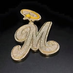 Load image into Gallery viewer, "M" Letter Pendant Moissanite Diamond Sterling Silver
