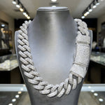 Load image into Gallery viewer, 22mm Round Moissanite Diamomd Cuban Link Chain - 925 Silver- D Colour - Vvs1