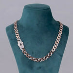 Load image into Gallery viewer, Cuban Link Chain Diamond Silver With Rose Gold