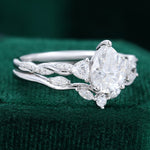 Load image into Gallery viewer, Pear Shaped Moissanite Twisted Engagement Ring Set In White Gold
