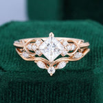 Load image into Gallery viewer, Princess Cut Moissanite Wedding Ring Set Infinity Design Bridal Ring Set
