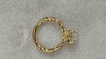 Load image into Gallery viewer, Oval Engagement Ring 3 Carat Moissanite Diamond Gold Twisted Pave Band