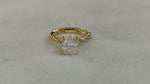 Load image into Gallery viewer, Oval Engagement Ring 3 Carat Moissanite Diamond Gold Twisted Pave Band