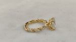 Load image into Gallery viewer, Oval Engagement Ring 3 Carat Moissanite Diamond Gold Twisted Pave Band