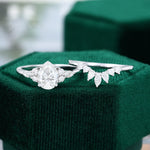Load image into Gallery viewer, White Gold Pear Shaped Moissanite Engagement Ring Set
