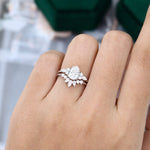 Load image into Gallery viewer, White Gold Pear Shaped Moissanite Engagement Ring Set
