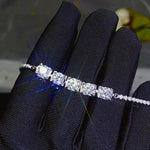 Load image into Gallery viewer, White Gold Plated Silver Moissanite Bracelet Women 2.5ctw
