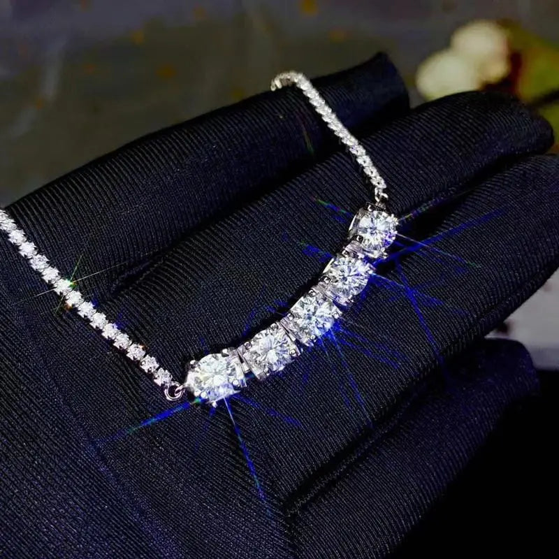 White Gold Plated Silver Moissanite Bracelet Women 2.5ctw